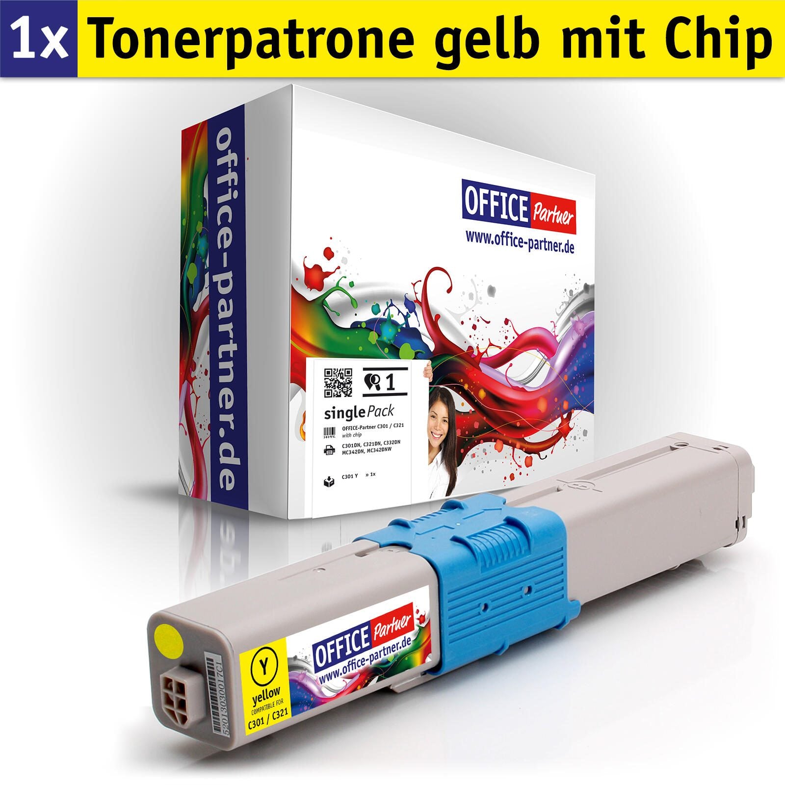 OFFICE-Partner Premium Toner alternativ zu OKI C301 / C321 Y - gelb OFFICE-Partner Premium Toner alternativ zu OKI C301 / C321 Y - gelb